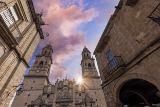 Mexico, Morelia, popular tourist destination Morelia Cathedral on Plaza de Armas in historic