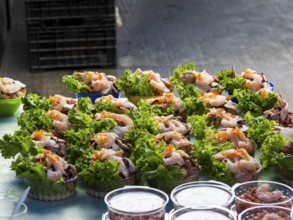 Ceviche at the fish market, Mercado Angelmo, Puerto Montt, Chile, South America