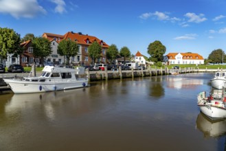 The inner harbour of Tönning, North Friesland district, Schleswig-Holstein, Germany, Europe