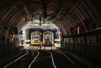 Trams and light rail operate the rail-based public transport network in Karlsruhe. They are