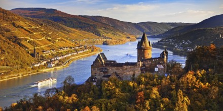 Stahleck Castle, hilltop castle overlooking the Rhine, Bacharach, UNESCO World Heritage Upper
