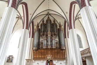 Organ by the Hamburg master organ builder Hans Scherer in the interior of St Stephan's Church in