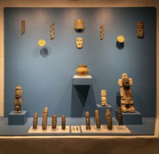 Mexcala style offerings to Tlaloc, god of rain, archaeological site and museum of Templo Mayor,