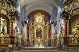 Interior of the parish church of St Martin in Bamberg, Upper Franconia, Bavaria, Germany, Europe