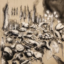 Still life with rabbit, 2021, v, Exhibition Miquel Barcelo, Vida y Muerte, Museum Kueppersmuehle,