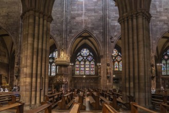 Interior of Freiburg Minster, Freiburg im Breisgau, Black Forest, Baden-Württemberg, Germany,