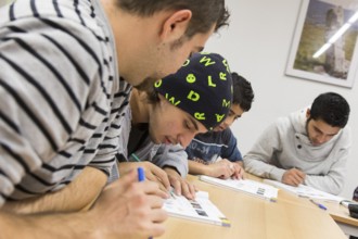 German course for refugees, 25 November 2015, Königs Wusterhausen, Brandenburg, Germany, Europe