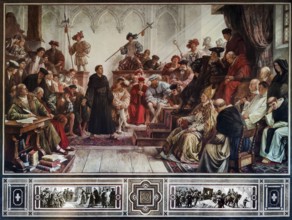 Martin Luther at the Diet of Worms in 1521, mural in the Kaisersaal Goslar by Hermann Wislicenus,