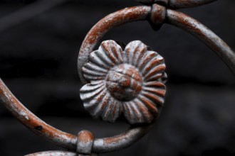 Detail of a banister to the parish church, St Peter, Villnöß, Funes, Villnößtal, South Tyrol,
