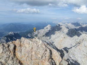 Summit cross, Zugspitze, high mountains, Bavaria, Germany, Europe