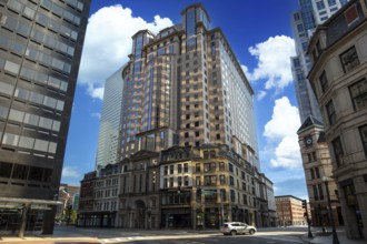 Boston downtown and historic center streets near Freedom Trail and Beacon Hill