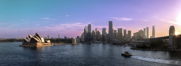 Australia Sydney downtown skyline panorama and financial business center cityscape near Opera House