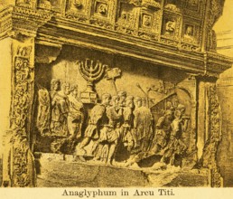 Anaglyphum, three-dimensional relief in the Arcu Titi or Arco di Tito, Arch of Titus, transport of