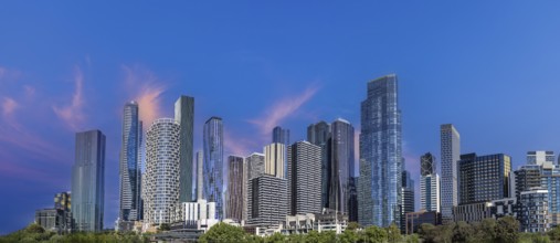 Australia scenic Melbourne downtown skyline panorama and financial business center