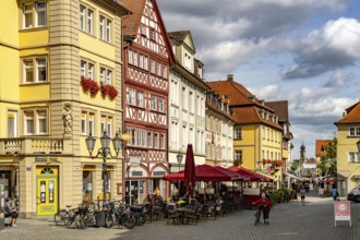 The market street in the old town centre of Kitzingen, Lower Franconia, Bavaria, Germany, Europe