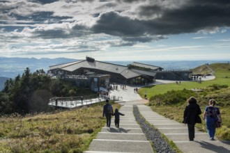 Station of Panoramique des Domes, tourist train of Puy de Dome. Park Regional of Auvergne volcanoes