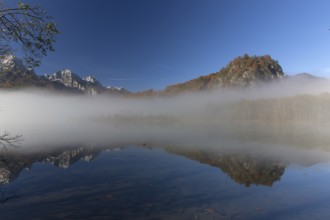 Autumn mood at lake Almsee, Grünau, Austria, Totes Gebirge, Europe