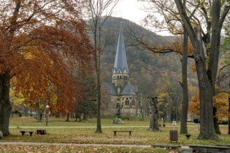Peace Park and St Peter's Church, Church in Thale, Saxony-Anhalt, Germany, Europe