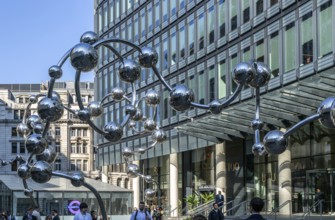 'Infinite Accumulation' artwork by Yayoi Kusame, near Liverpool Street railway station, London,