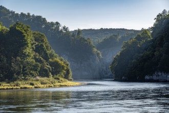 The Weltenburger Enge, Danube gorge near Weltenburg, Bavaria, Germany, Europe