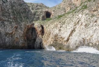 Sea cave on the coast of Santa Maria di Leuca, Apulia, Salento, Italy, Europe