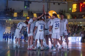 16.03.2024, SNP-Dome Heidelberg: The Rostock Seawolves team ahead of their visit to Academics