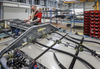 Herten, North Rhine-Westphalia, Germany, Cummins Hydrogenics fuel cell factory. An employee