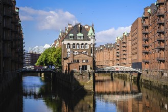 Hamburg, Germany - moated castle in the Speicherstadt