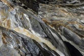 Rocks, granite rock structures in the Maggia River near Ponte Brolla, in the Maggia Valley, Valle