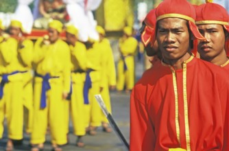Thai soldiers parading, King Narai Reign Fair, Lopburi, Thailand, Asia