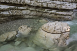 Rocks and clear water, Taugl creek, Bad Vigaun, Austria, Europe