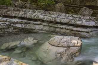 Rocks and clear water, Taugl creek, Bad Vigaun, Austria, Europe
