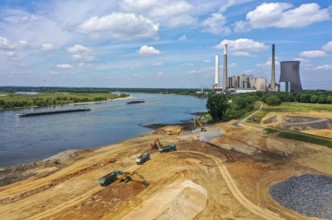 Dinslaken, Voerde, North Rhine-Westphalia, Germany, Emscher estuary into the Rhine. Construction