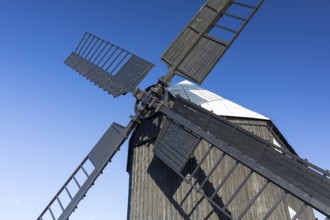 Trestle windmill in Kottmarsdorf, Kottmar, Oberlausitzer Bergland, Saxony, Germany, Europe
