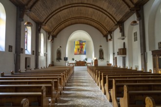 Interior of the Church of the Holy Cross in Siusi allo Sciliar, South Tyrol, Italy, Europe