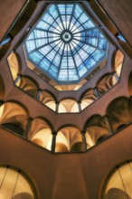 Atrium with glass dome in a commercial building, Zurich, Switzerland, Europe