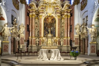 Interior of the parish church of St Martin in Bamberg, Upper Franconia, Bavaria, Germany, Europe