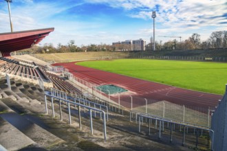 Südweststadion Ludwigshafen. Bis in die 1960er Jahre wurden hier wichtige Fußballspiele ausgetragen