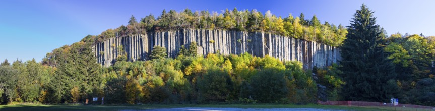 Basalt columns, the so-called organ pipes at Scheibenberg, Erzgebirge, Saxony, Germany, Europe