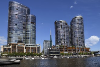 Skyline at Elisabeth Quay, harbour, Perth, State of Western Australia, Australia, Oceania