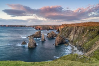 Mangersta Sea Stacks, sunset, Isle of Lewis, North Atlantic, Outer Hebrides, Scotland, Great