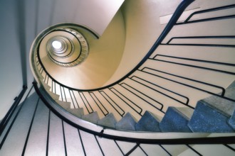 Staircase with spiral staircase in a hotel, Zurich, Switzerland, Europe