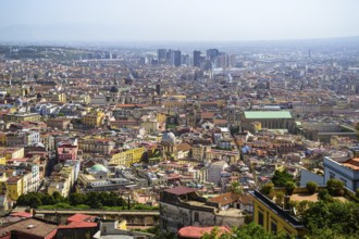 View of Naples and Vesuvius from Castel Sant'Elmo, Campania, Italy, Europe