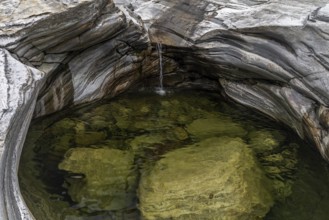 Rocks, rock structures, Verzasca River, near Lavertezzo, Verzasca Valley, Valle Verzasca, Canton