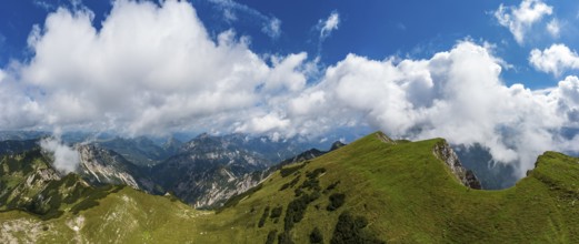 Drone image, view from the Gamsfeld into the Osterhorn group, Russbach, Salzkammergut, Salzburg