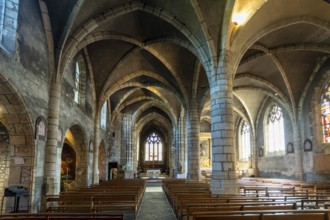 Montlucon. Interior of Church Notre Dame of the 15th century. Allier department. Auvergne Rhone