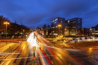 Bundesstrasse B224, Alfredstrasse, in Essen Rüttenscheid, evening rush hour traffic, this area