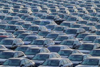 Large number of cars on assembly point, Brand Audi, Germany, Europe