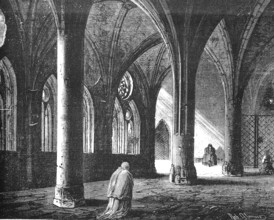 The Cloister of Constance Cathedral, 1869, Germany, Historic, digitally restored reproduction of an