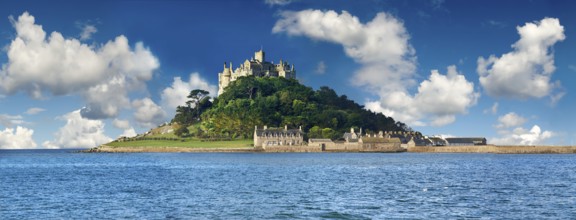 St Michael's Mount tidal island, Mount's Bay, Cornwall, England, United Kingdom, Europe